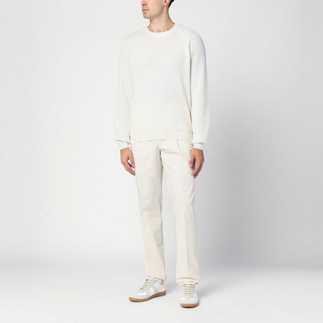 BRUNELLO CUCINELLI Ivory Cashmere Crew-Neck Jumper - Men's