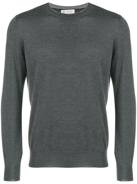 BRUNELLO CUCINELLI Cashmere Silk Crew Neck Sweater for Men - Fall/Winter 2024