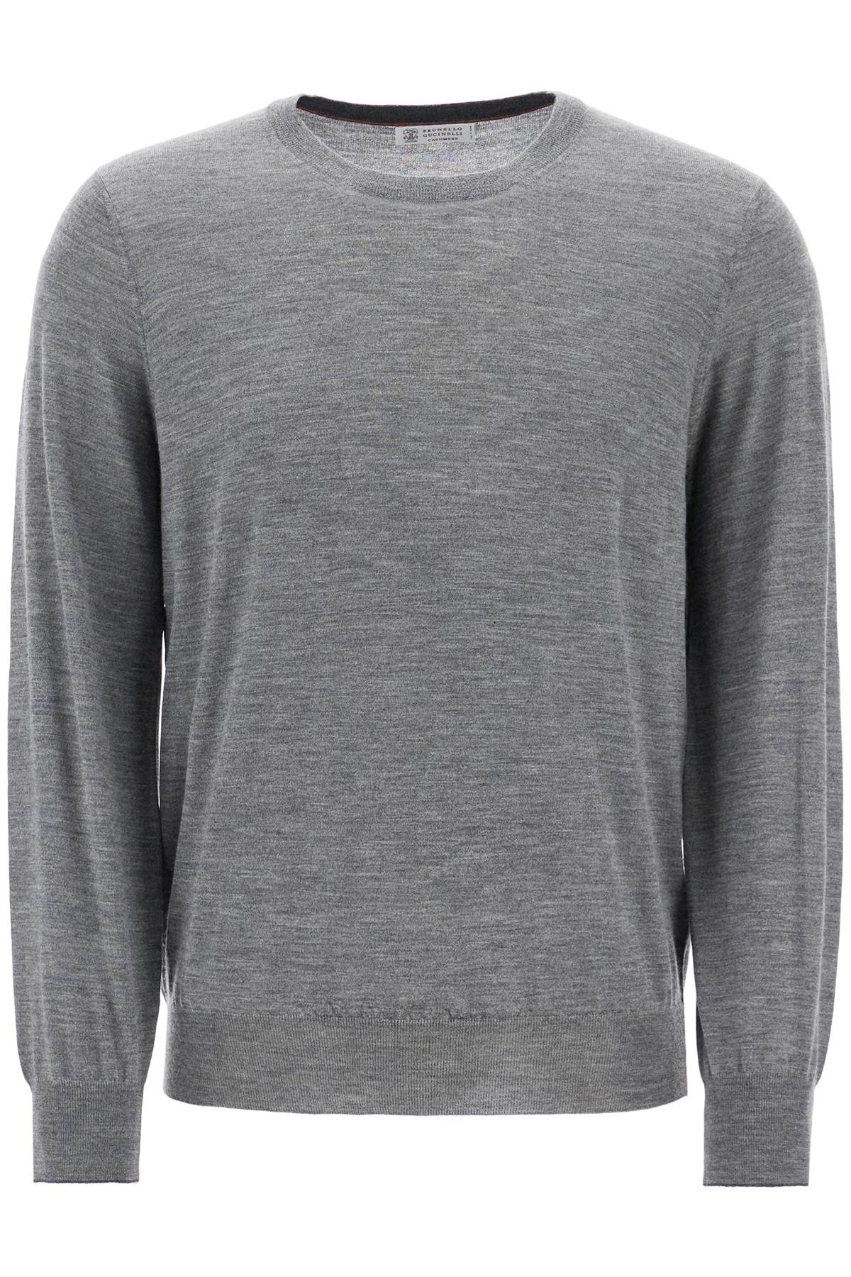 BRUNELLO CUCINELLI Men's Grey Cashmere Sweater for FW23