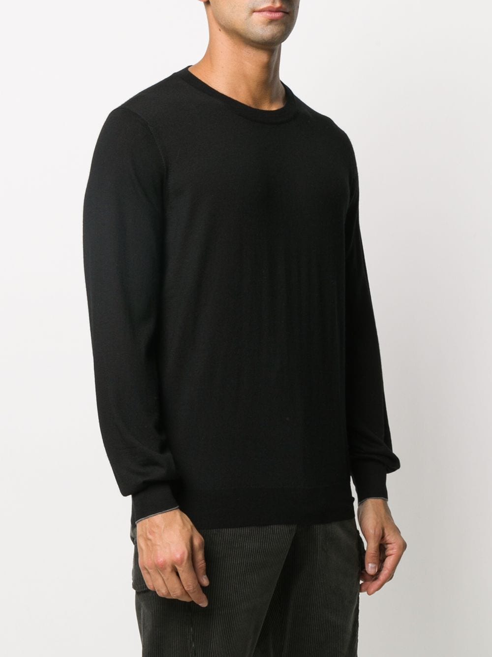 BRUNELLO CUCINELLI Elegant Black Wool-Cashmere Crewneck Sweater