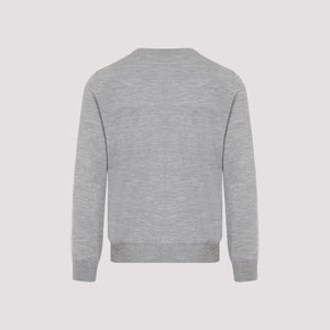 BRUNELLO CUCINELLI Luxury Wool-Cashmere Crewneck Sweater in Light Grey