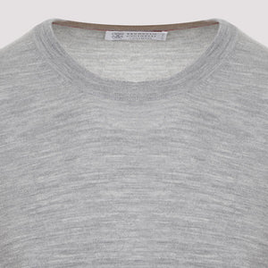 BRUNELLO CUCINELLI Men's Grey Cashmere Sweater for FW23