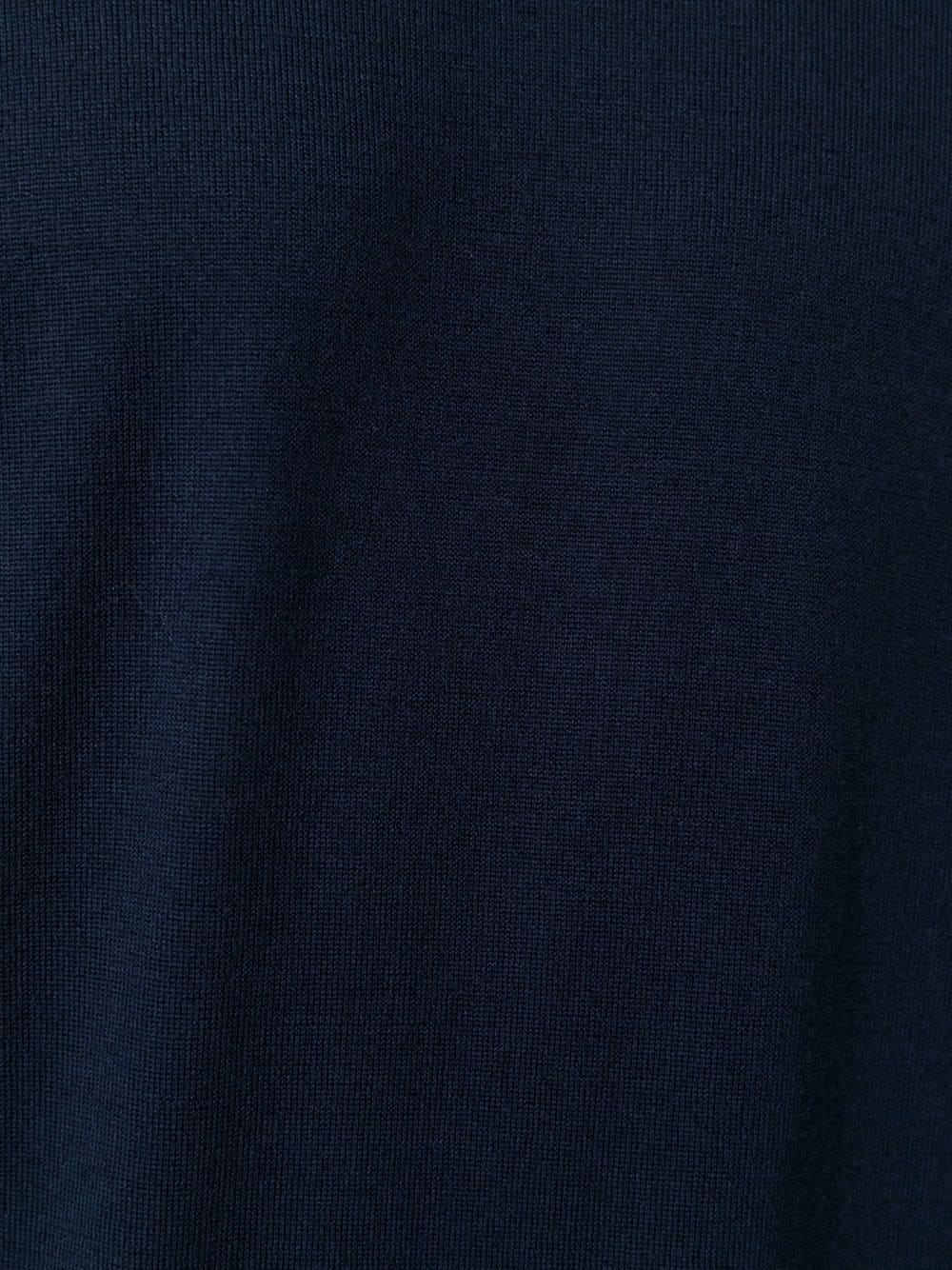 Áo len cổ lọ dệt từ len và cashmere màu xanh navy