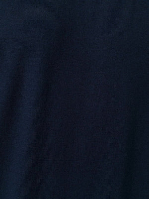 Áo len cổ lọ dệt từ len và cashmere màu xanh navy