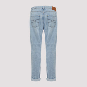 BRUNELLO CUCINELLI Refined Cotton Blue Jeans for Men