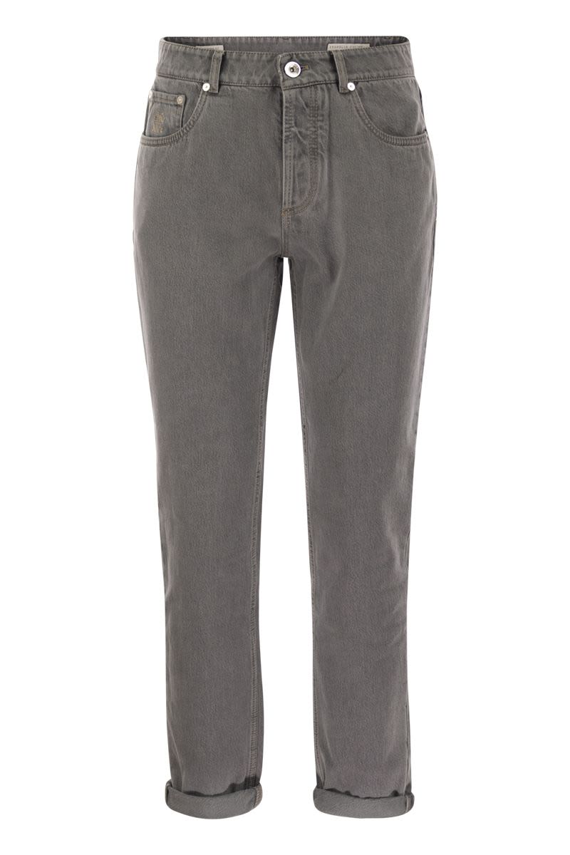 BRUNELLO CUCINELLI Classic Grey Denim Five-Pocket Pants