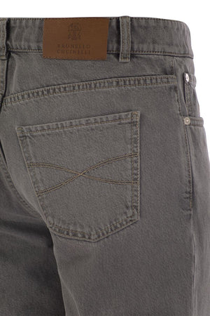 BRUNELLO CUCINELLI Classic Grey Denim Five-Pocket Pants