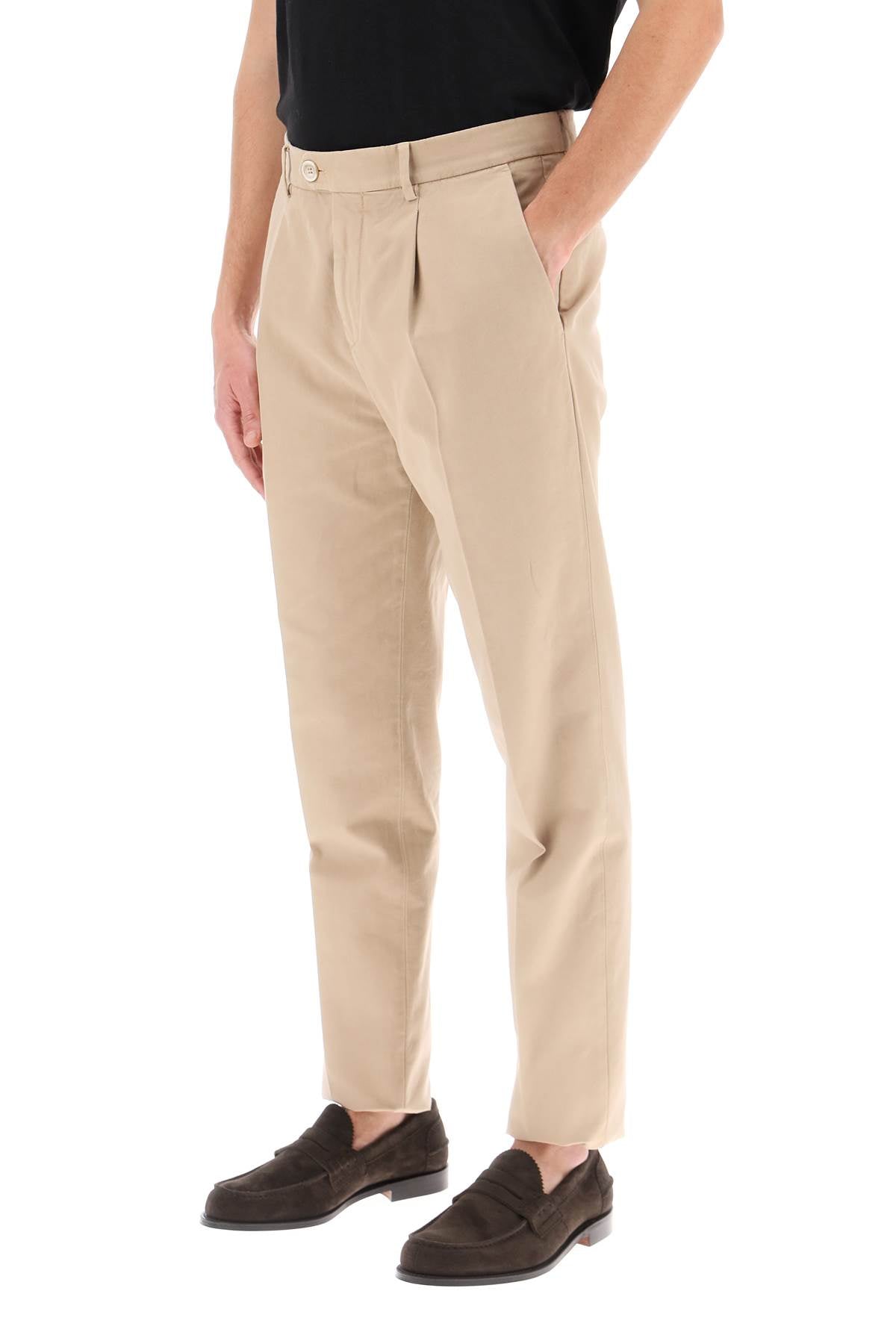 Quần Chino Beige nam cao cấp bằng vải Cotton Gabardine