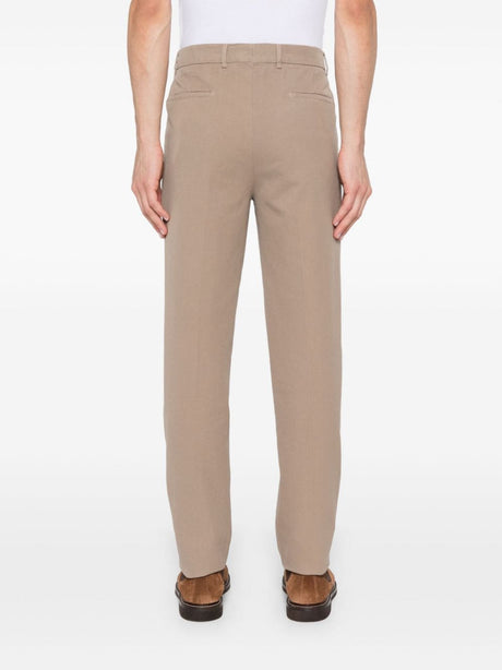 BRUNELLO CUCINELLI Earth Brown Cotton Chino Trousers