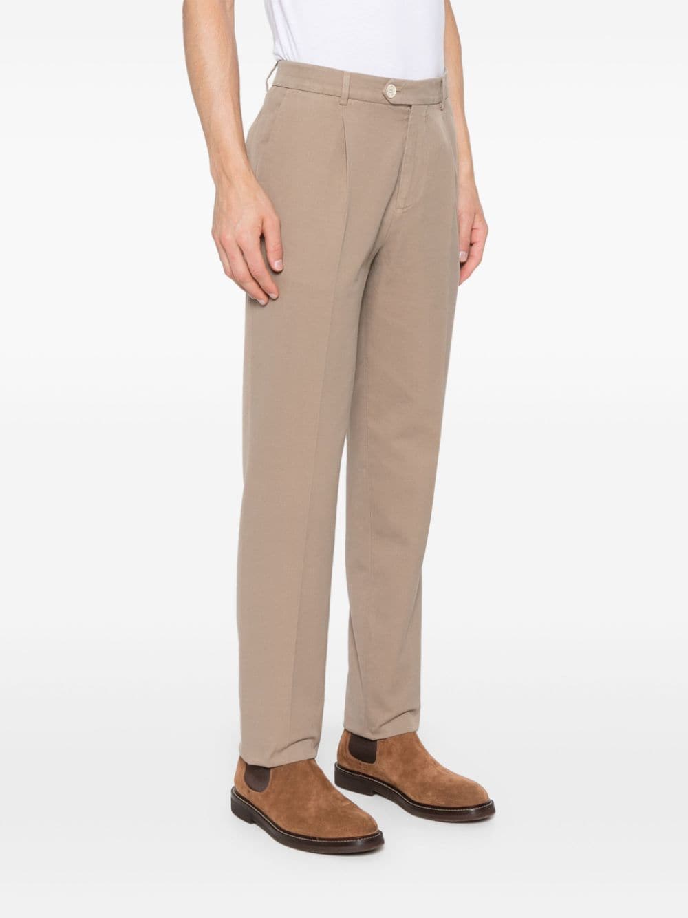 BRUNELLO CUCINELLI Earth Brown Cotton Chino Trousers