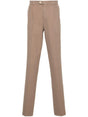 BRUNELLO CUCINELLI Men's Earth Brown Cotton Twill Trousers - FW24 Collection