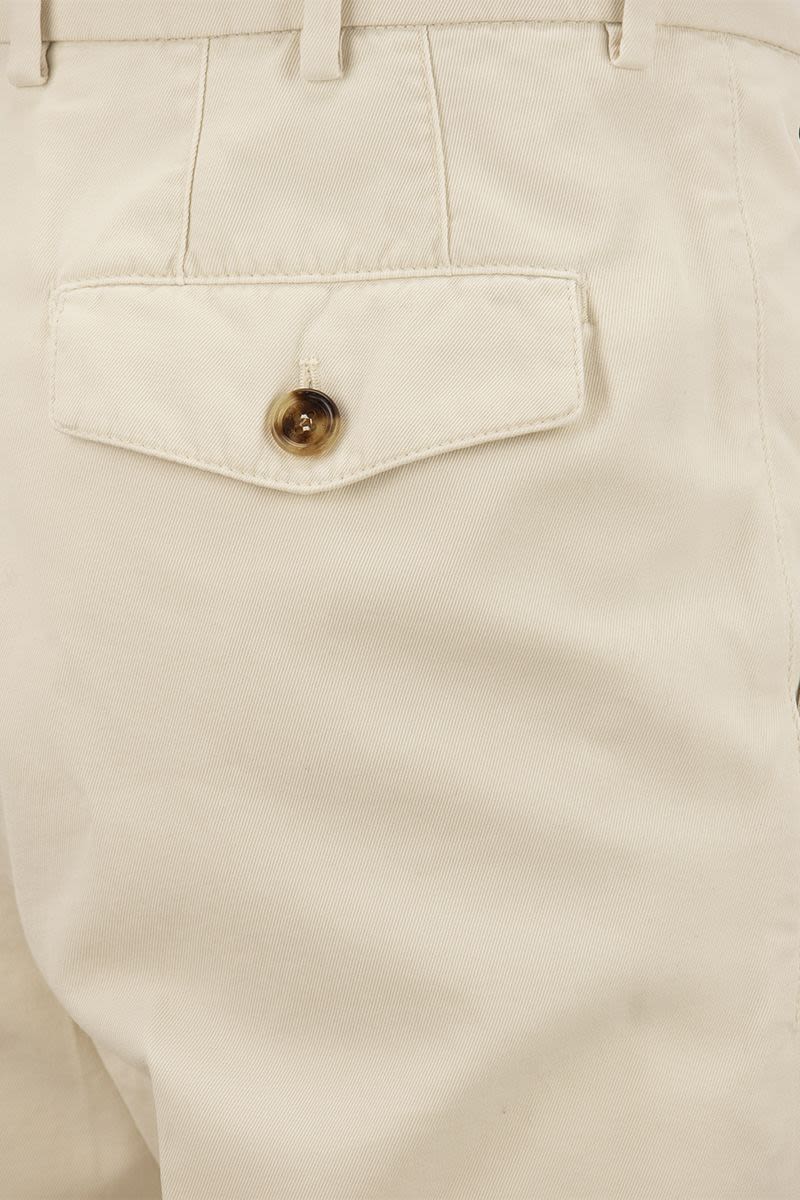 BRUNELLO CUCINELLI Cropped Cotton Trousers with Double Darts