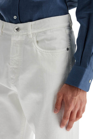 BRUNELLO CUCINELLI Iconic Fit White Denim Jeans for Men