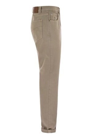 BRUNELLO CUCINELLI FIVE-POCKET TRADITIONAL FIT TROUSERS IN LIGHT COMFORT-DYED DENIM