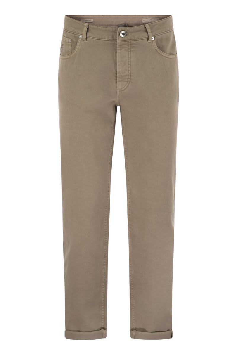 BRUNELLO CUCINELLI Men's Traditional Fit Light Comfort-Dyed Denim Trousers - SS24