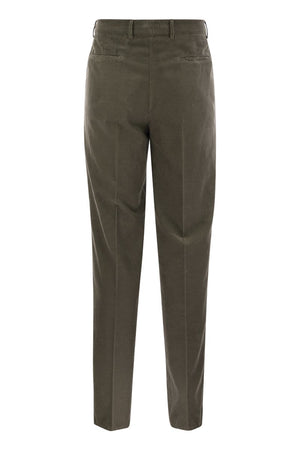 BRUNELLO CUCINELLI Leisure Fit Cotton Corduroy Trousers with Darts