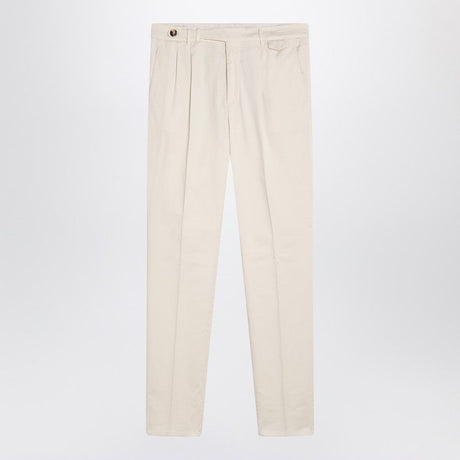 BRUNELLO CUCINELLI Classic White Cotton Trousers for Men