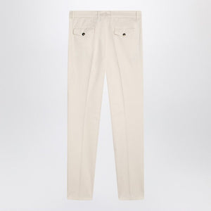 BRUNELLO CUCINELLI Classic White Cotton Trousers for Men