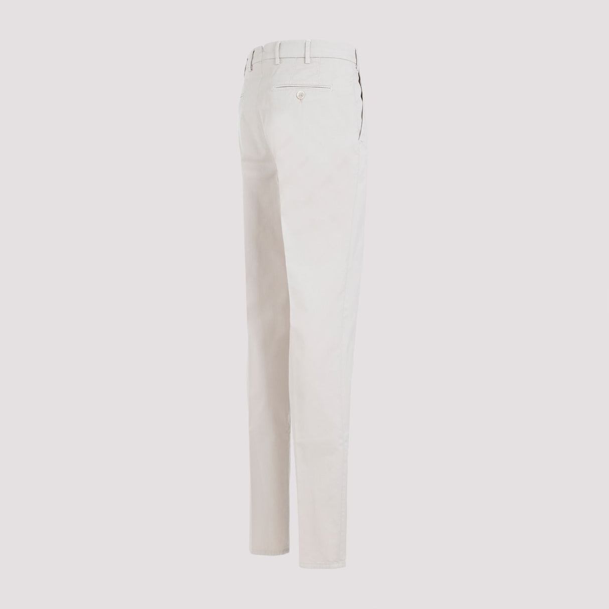 BRUNELLO CUCINELLI Cream Italian Fit Cotton Gabardine Trousers