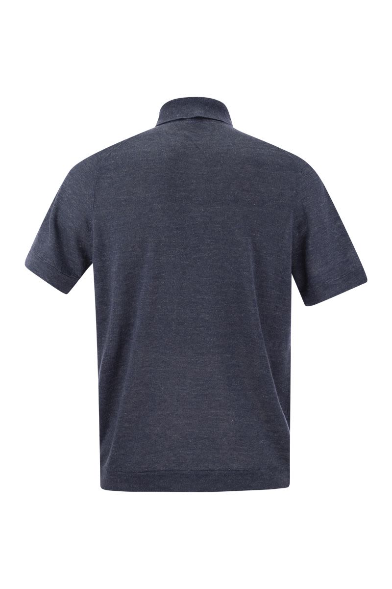 BRUNELLO CUCINELLI Mens Blue Polo Shirt for the Summer Season - Casual and Comfortable