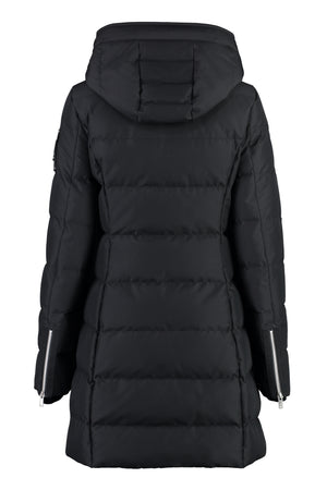 MOOSE KNUCKLES Stylish Women's Black Hooded Parka Jacket