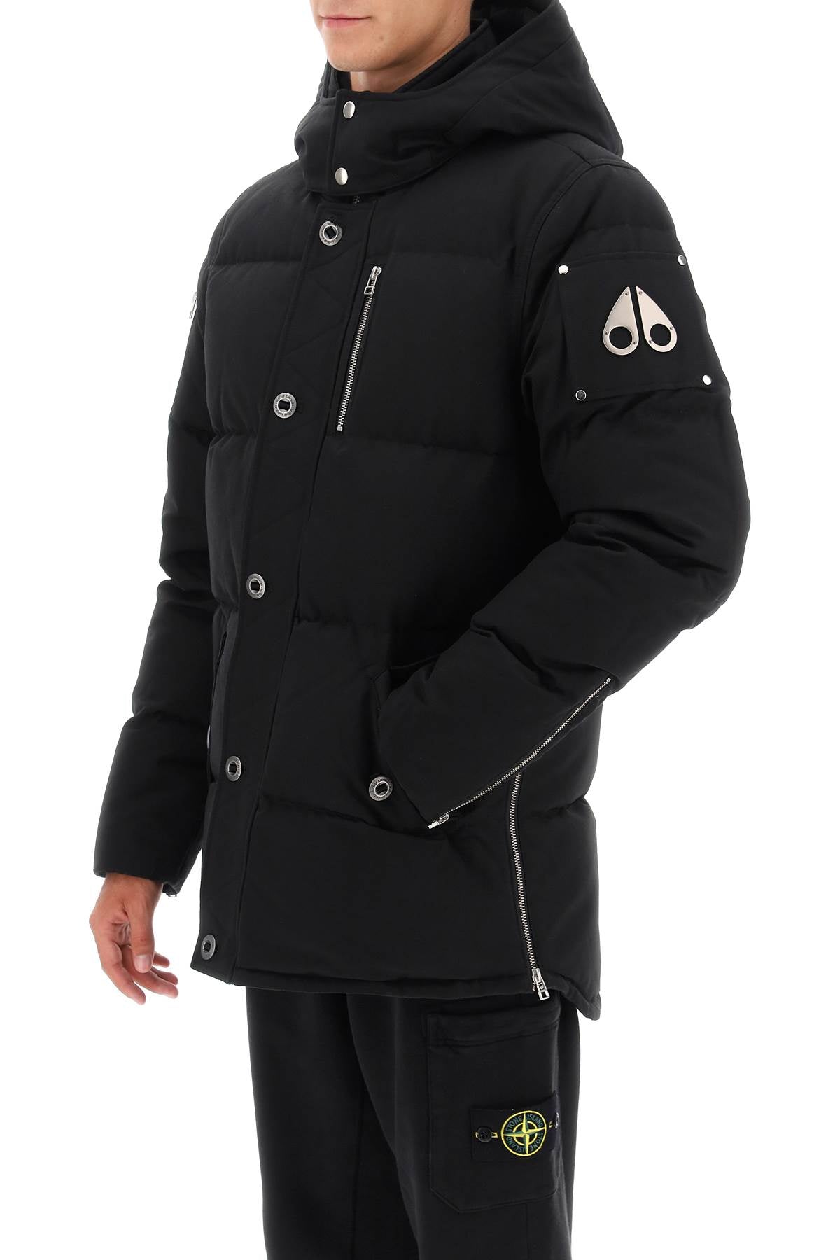 MOOSE KNUCKLES Urban Ballistic Bomber Down Jacket with Detachable Hood