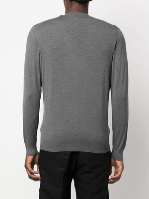 COLOMBO Mens Botton Cardigan in Grigio Melange for FW22