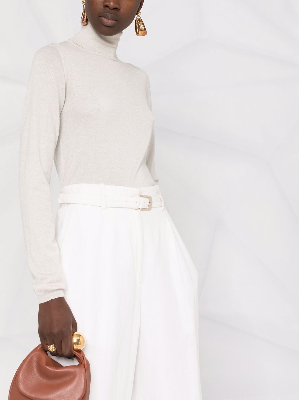 BRUNELLO CUCINELLI Ivory Cashmere-Silk Turtleneck Sweater