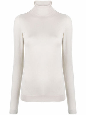 BRUNELLO CUCINELLI Ivory Cashmere-Silk Turtleneck Sweater