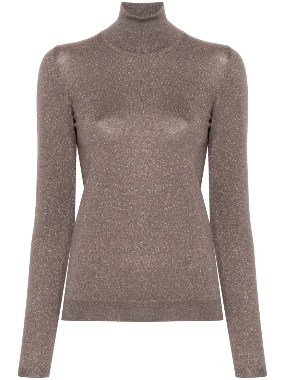 BRUNELLO CUCINELLI Silken Cashmere Turtleneck Sweater in Coffee Brown