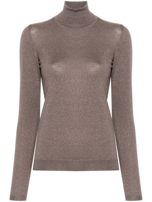 BRUNELLO CUCINELLI Silken Cashmere Turtleneck Sweater in Coffee Brown