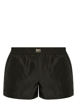 DOLCE & GABBANA Logo-Plaque Mini Swim Shorts