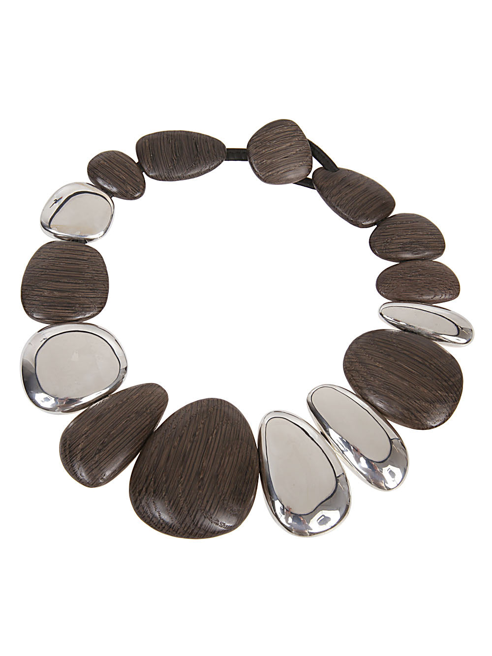 MONIES Handcrafted Gray Wood Necklace for Stylish Women in FW23