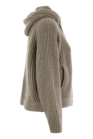 BRUNELLO CUCINELLI Hooded Cashmere Cardigan for Women - Loose Fit