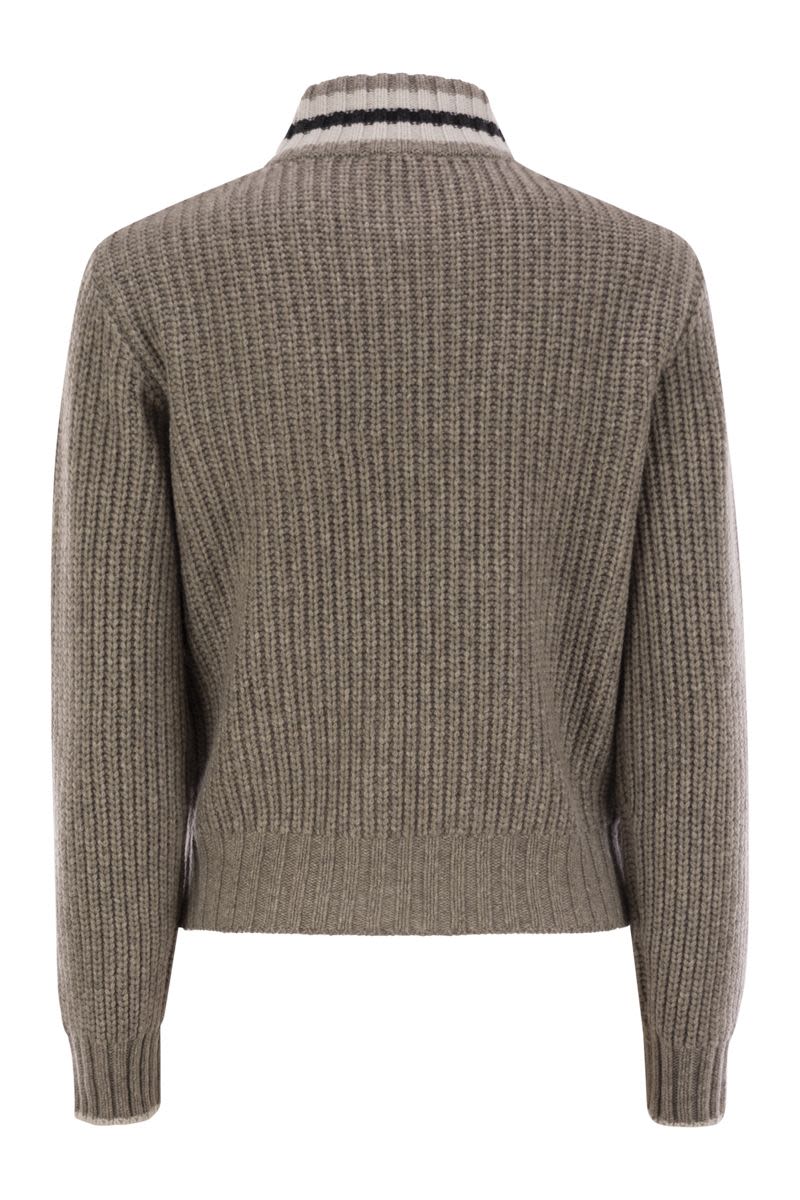 BRUNELLO CUCINELLI Luxurious Cashmere Cardigan with Shiny Trims