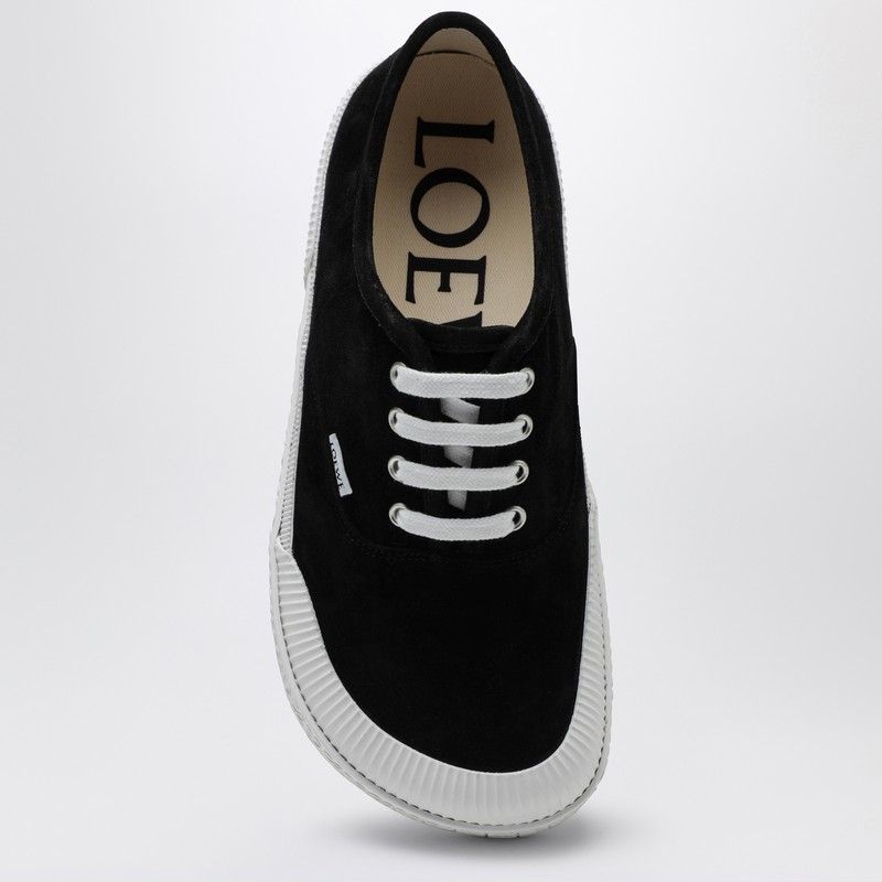 LOEWE Elegant Black Suede Low Top Sneakers