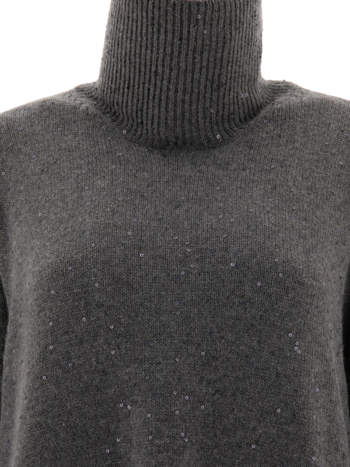 BRUNELLO CUCINELLI Luxurious Cashmere-Silk Turtleneck with Sequins