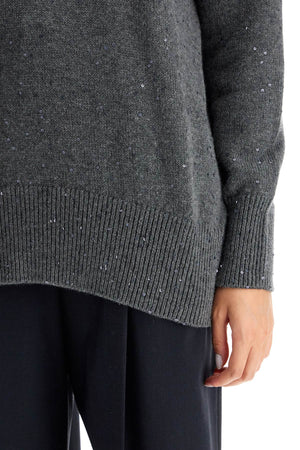 BRUNELLO CUCINELLI Elegant Cashmere-Silk Turtleneck Sweater with Sequin Detail