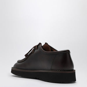 LOEWE Elegant Dark Brown Leather Lace-Up Shoes