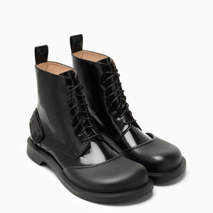 Giày Boots Da Đen Cổ Cao Cổ Điển Cho Nam