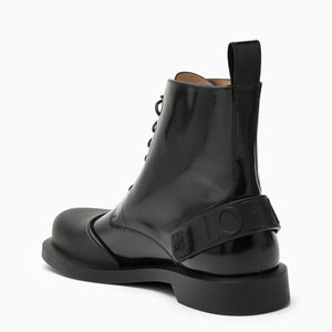 Giày Boots Da Đen Cổ Cao Cổ Điển Cho Nam