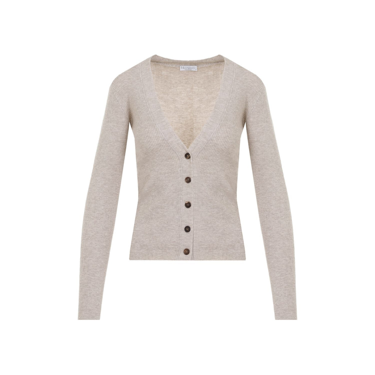 BRUNELLO CUCINELLI Lurex Cashmere Blend Cardigan in Beige