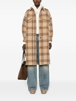 ISABEL MARANT Checkered Design Wool Jacket with Box-Pleat Detail