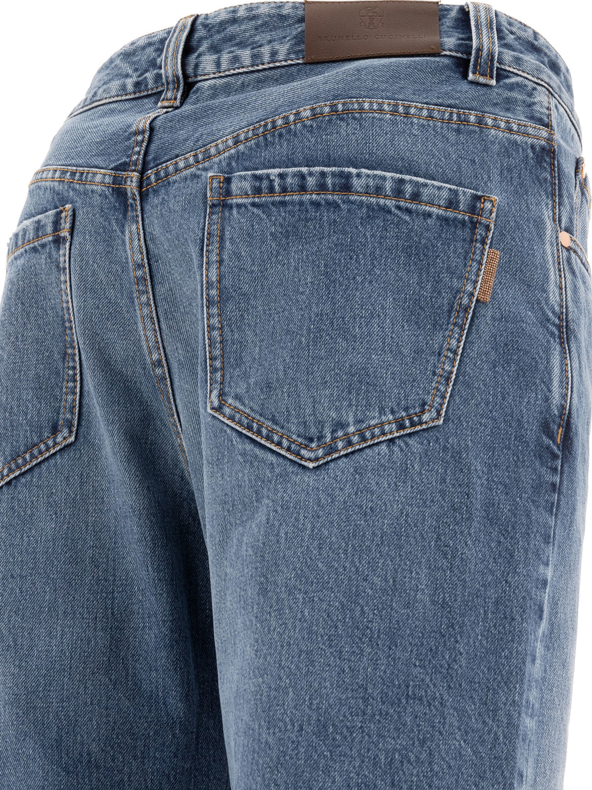 BRUNELLO CUCINELLI High Rise Relaxed Fit Jeans with Shiny Tab