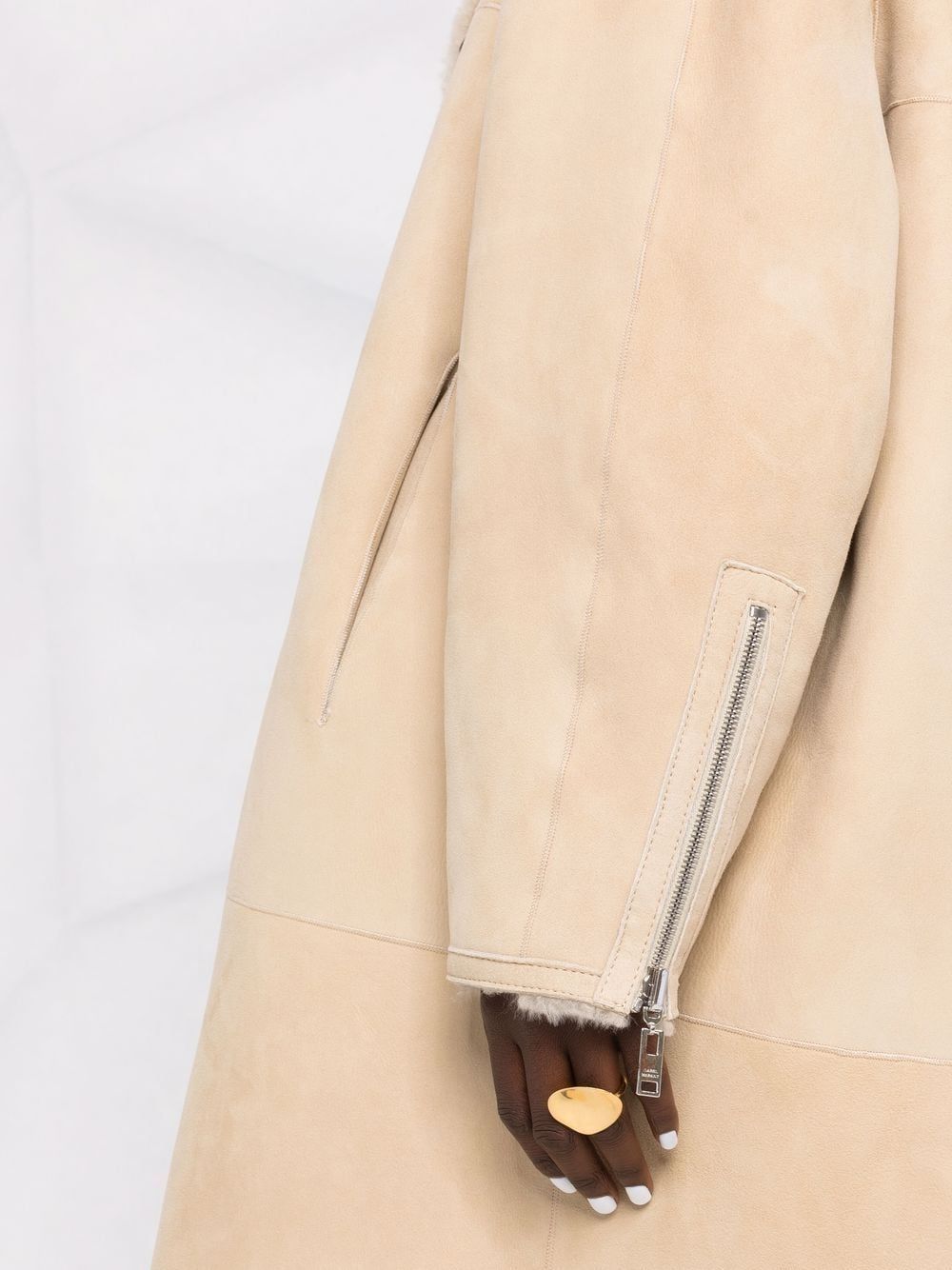 ISABEL MARANT Luxurious Beige Leather Coat - FW21 Collection