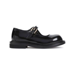 MOSCHINO COUTURE Elegant Black Leather Loafer with 3cm Heel