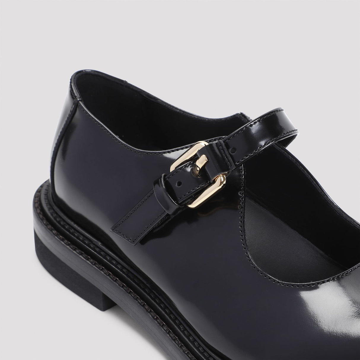 MOSCHINO COUTURE Elegant Black Leather Loafer with 3cm Heel