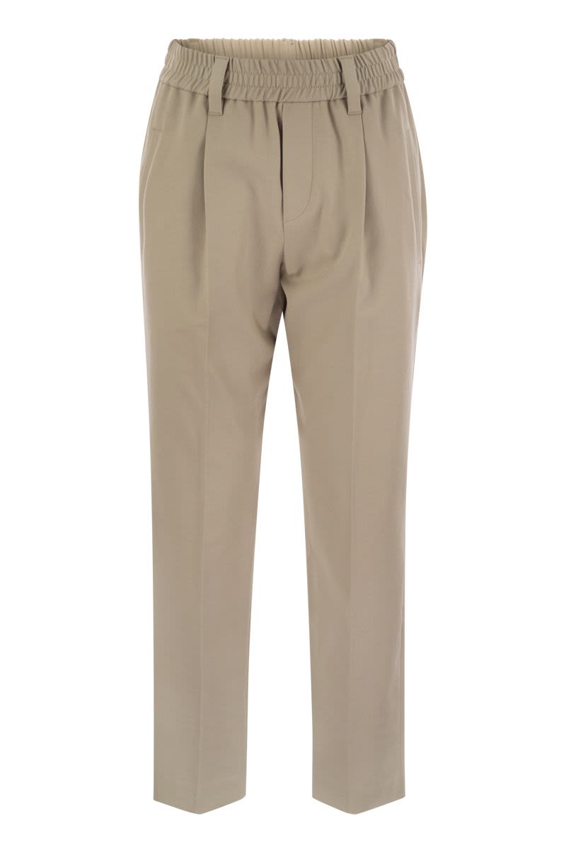 BRUNELLO CUCINELLI Elegant Stretch Cotton Jewel-Embellished Trousers