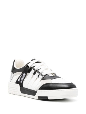 MOSCHINO COUTURE Multicolor Leather Sneakers with Logo-Tape Detailing for Women