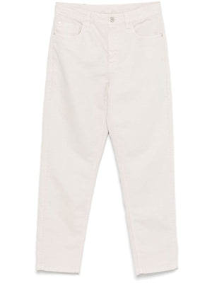 BRUNELLO CUCINELLI Classic Tapered Cotton Trousers - Women's Ivory, FW24